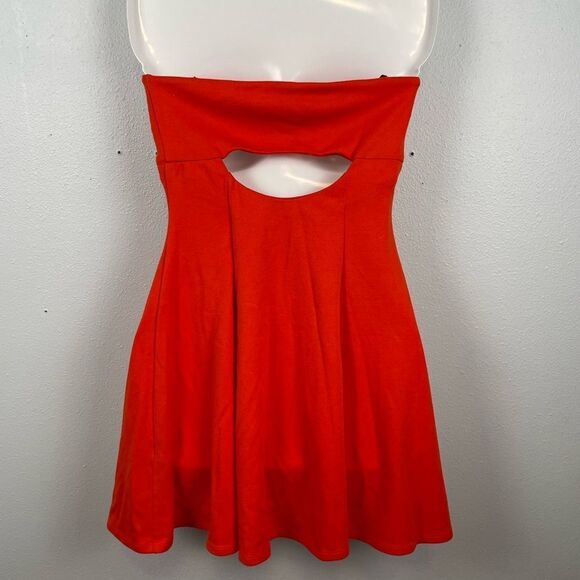 Forever 21 Orange Midi Dress Size M EUC - Picture 3 of 6